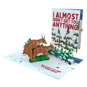 F*Cking Deer 3D Pop Up Xmas Animal Card! Best Punny, Rude And Funny Xmas Card For Him And Her, 6 of 9