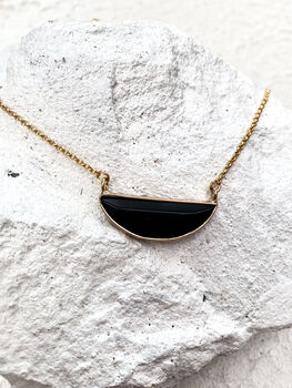 Jade Semi Circle Necklace Real 18k Gold Plated Gift, 8 of 8