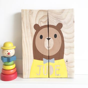 Personalised 'Oh Hello Bear' On Reclaimed Wood, 10 of 12