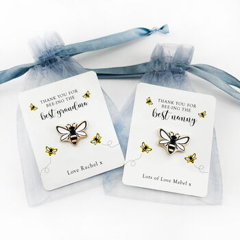 Thanks For Beeing The Best…Enamel Bee Pin Badge Brooch, 2 of 6