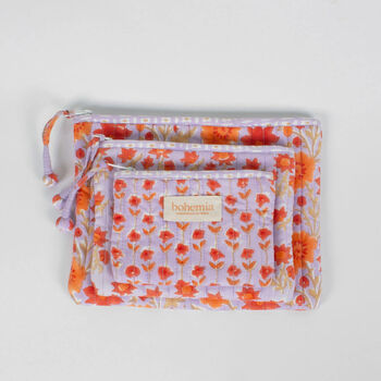 Floribunda Zip Pouch, Lilac, 2 of 2