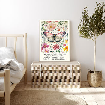 Natural History Museum Pink Butterfly Art Print, 3 of 4