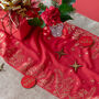Red Glittering Christmas Table Runner 27cm X Two.5m, thumbnail 4 of 4