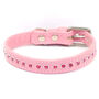 Pink Leather Dog Collar With Swarovski Crystal, thumbnail 1 of 4