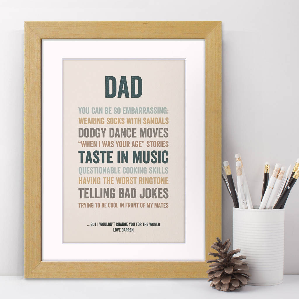 Embarrassing Dad Personalised Print By Cloud 9 Design ...