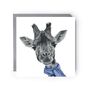 Giraffe Winter Wishes Festive Greeting Card, thumbnail 1 of 4
