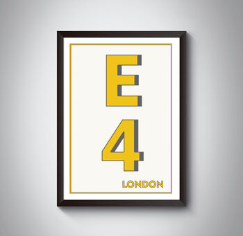 E4 Waltham Forrest London Typography Postcode Print, 3 of 10