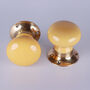 G Decor The Brassworks Edit Sand Yellow Set Of Handcrafted Ceramic Mortice Door Handles, Internal Turning Knobs For Room Doors, thumbnail 5 of 5