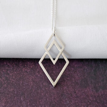 Geometric Diamond Shaped Necklace, 6 of 10