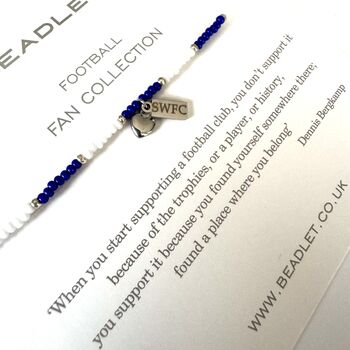 Sheffield Wednesday Football Club Fan Bead Bracelet With Charms, 2 of 5