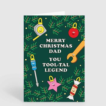 Merry Christmas Dad Joke Diy Tools Funny Dad Xmas Card, 2 of 2