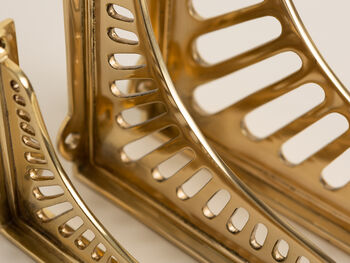 Polished Brass Sunrise Shelf Brackets, 5 of 8
