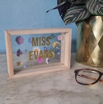 Personalised Pressed Flower Teacher Thank You Frame, 3 of 4