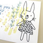 12 Personalised Little Rabbit Thank You Cards, thumbnail 2 of 3