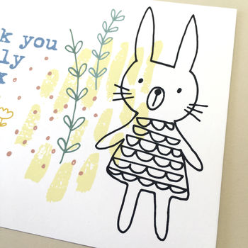 12 Personalised Little Rabbit Thank You Cards, 2 of 3