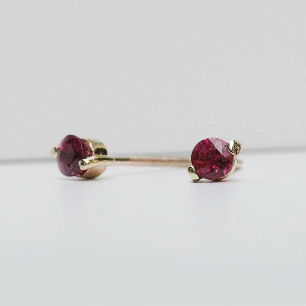 9ct Gold Ruby Stud Earrings By AMULETTE | notonthehighstreet.com