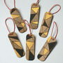 Set Of Six Handpainted Wooden Christmas Decorations, thumbnail 3 of 5