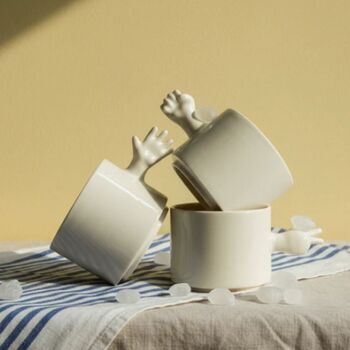 Handmade Rock Paper Scissors Ceramic Cup Set, 2 of 9
