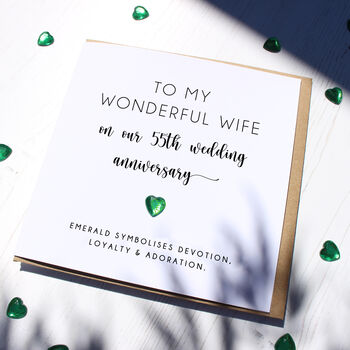 Personalised 55th Emerald Wedding Anniversary Card, 2 of 4