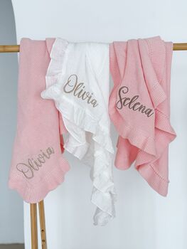 Pink Personalised Embroidered New Baby Name Cardigan, 12 of 12
