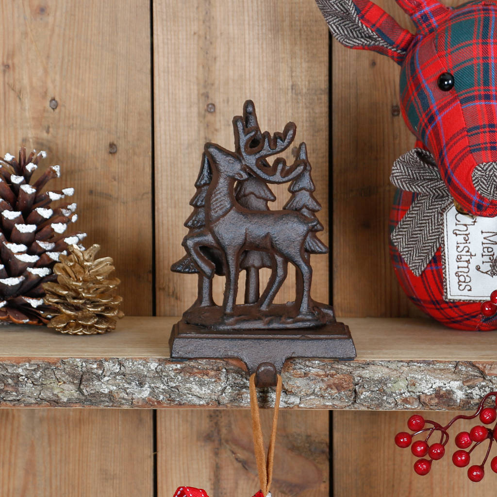 woodland reindeer cast iron stocking holder by dibor