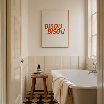 Bisou Bisou French Retro Giclée Art Print, 4 of 4