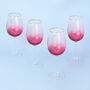 G Decor Set Of Four Monroe Ribbed Ombre Wine Glasses, thumbnail 4 of 8