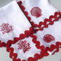 Embroidered Sea Sheets And Coral, Set Of Four, thumbnail 6 of 6