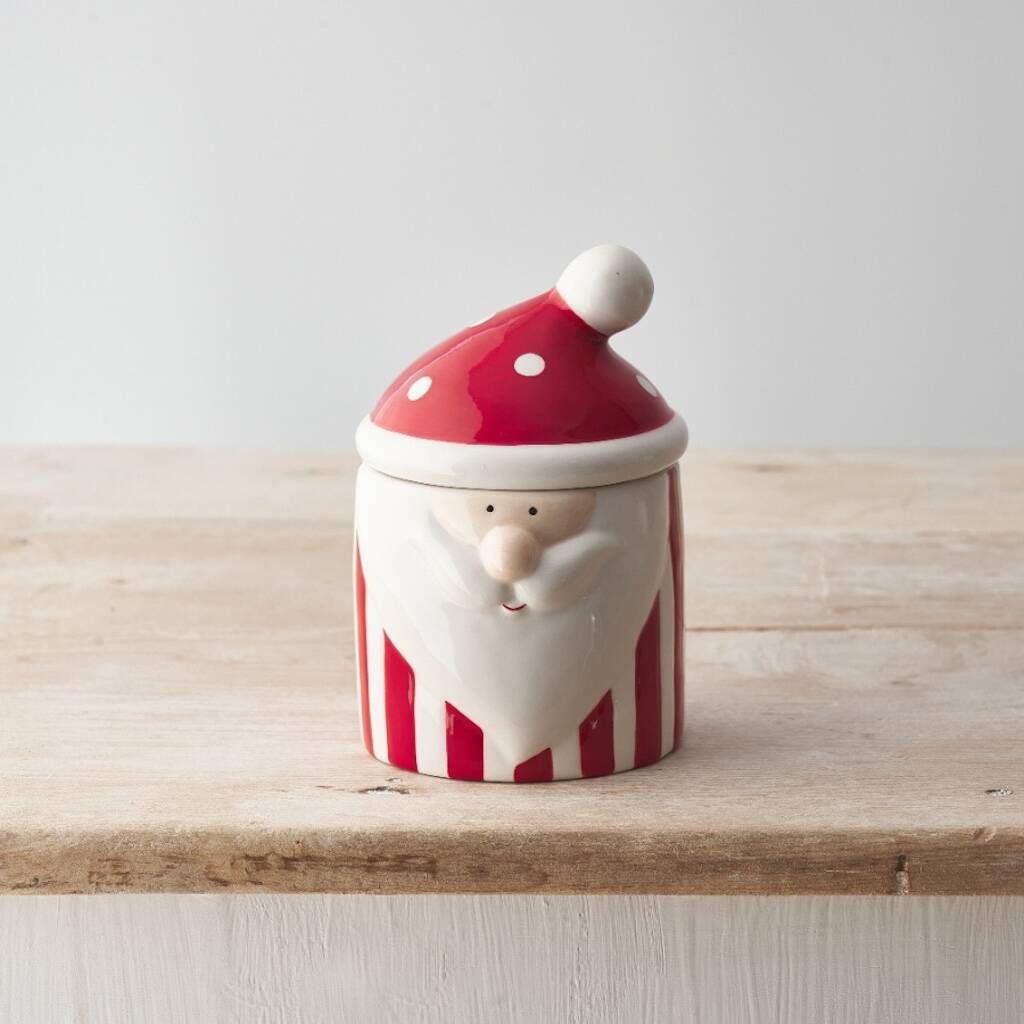 Ceramic Santa Jar With Lid