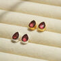 Sterling Silver Garnet Stud Earrings, thumbnail 2 of 5