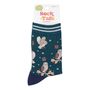 Barn Owls Women's Bamboo Socks Green, thumbnail 4 of 5