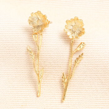 Wild Flower Drop Earrings In Gold Plating, 2 of 4