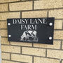 Personalised Dairy Cow Slate House Number Sign, thumbnail 1 of 2