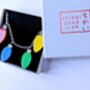 Christmas Lights Necklace On Acrylic And Silver Plated, thumbnail 4 of 9