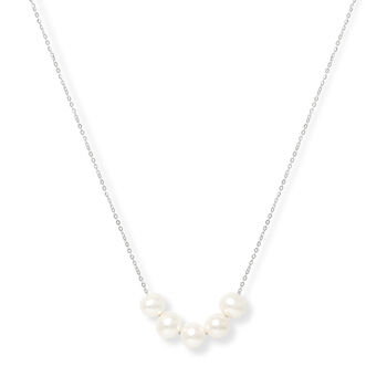 Gratia Sterling Silver Chain With Freshwater Pearls, 2 of 3
