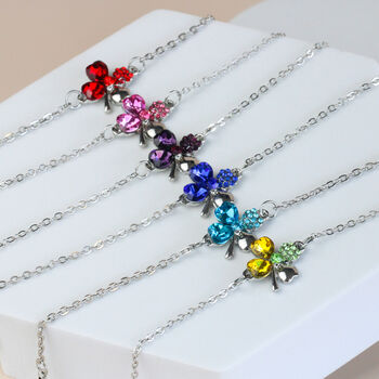 Colourful Crystal Clover Bracelet, 2 of 3