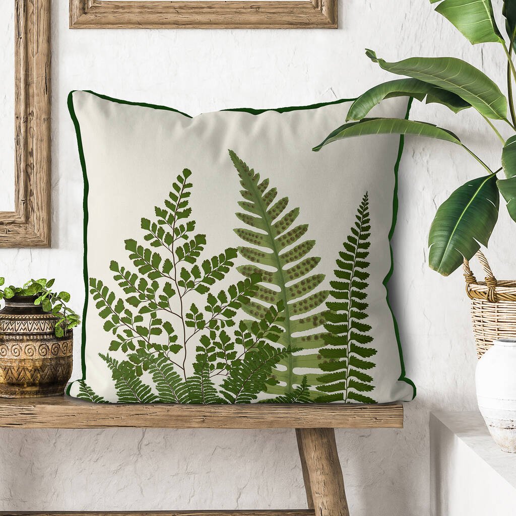 Fern Grove Green Botanical Cushion Collection, 1 of 7
