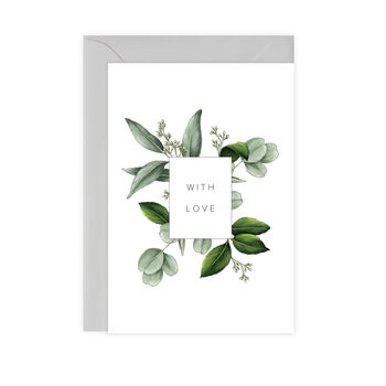 Greenery 'With Love' Botanical Card, 2 of 2