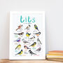 'Tits Of The World' Bird Art Print, thumbnail 1 of 4