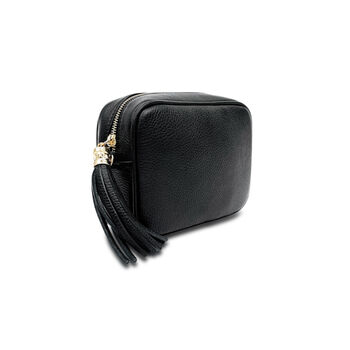 Black Leather Crossbody And Gold Chain Strap, 4 of 7