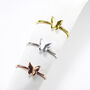 3D Butterfly Rings, Rose Or Gold Vermeil 925 Silver, thumbnail 7 of 10