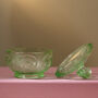 Vintage Art Deco Glass Trinket Pot Green, thumbnail 3 of 4