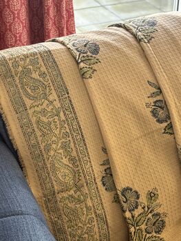 Block Print Indian Cotton Sofa Throw, 9 of 12