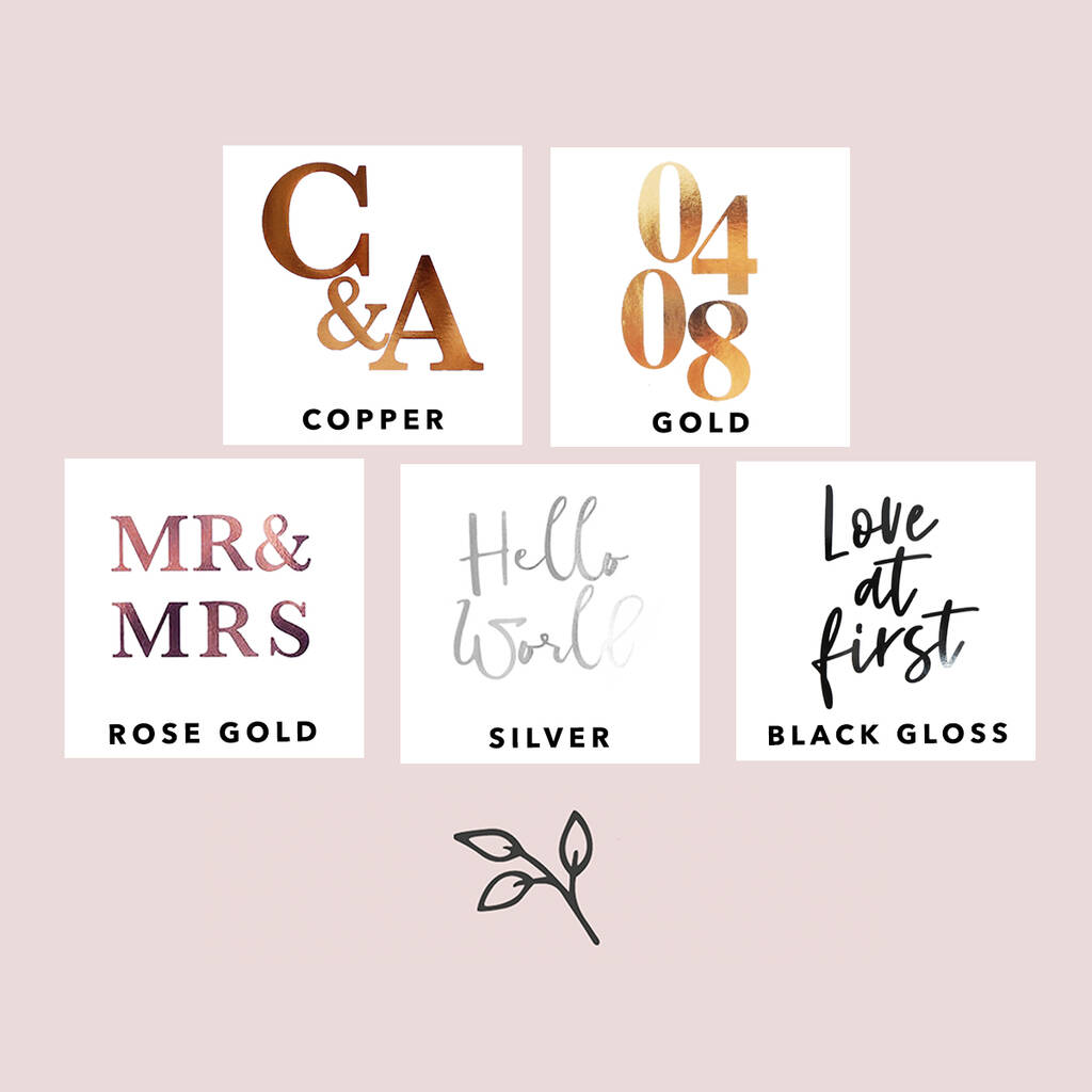 Personalised Song Lyrics Foil Print By Lily Rose Co