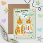 Monty And Rooster Fifth Birthday Card, thumbnail 1 of 2