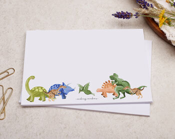 A5 Personalised Children's Stationery Set Gift With Dinosaur Design, 8 of 9