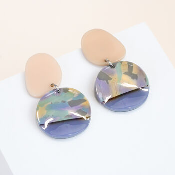 Acrylic Marble Print Earrings, 2 of 9