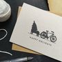 'Happy Holidays' Bicycle Christmas Card, thumbnail 3 of 3