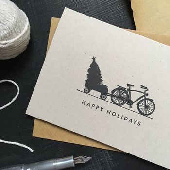 'Happy Holidays' Bicycle Christmas Card, 3 of 3