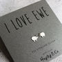 'I Love Ewe' Sterling Silver Sheep Earrings, thumbnail 5 of 9